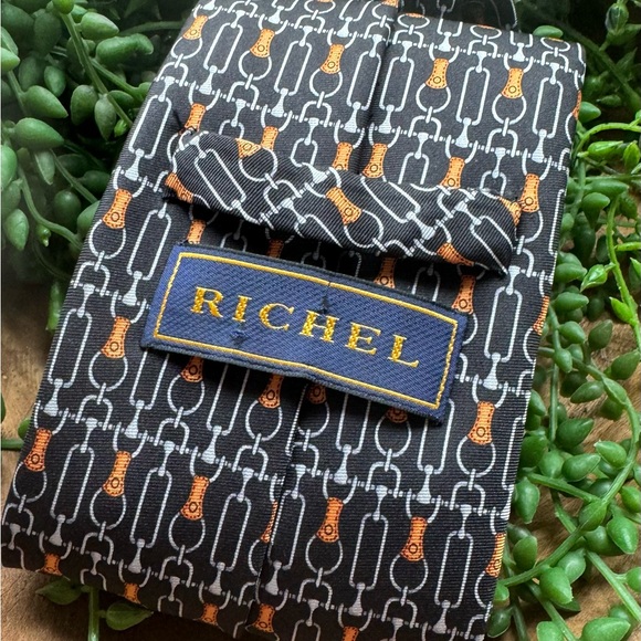 Richel Hand Made 100% Pure Silk Men’s Neck Tie Made In Spain - Picture 2 of 6